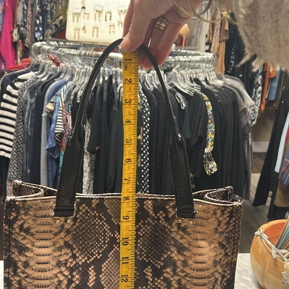 Kate Spade Millenium Park Pacey Python Tote Handbag Brown and Black